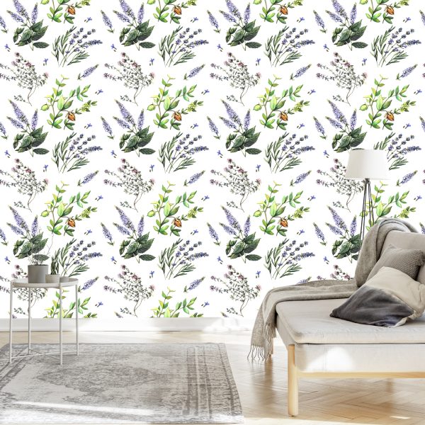 Behang Lavendel Bloemen - Afbeelding 3