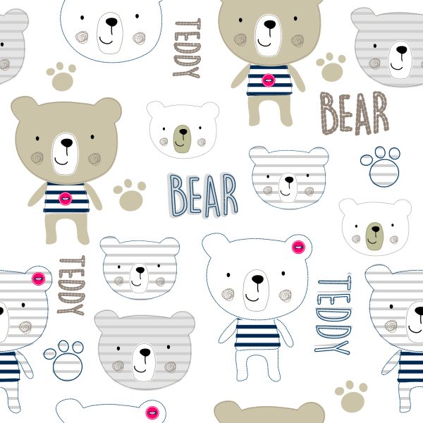 Behang Lachende Teddyberen - Afbeelding 2