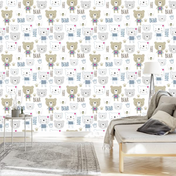 Behang Lachende Teddyberen - Afbeelding 3