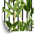 Behang Tropische Bomen In Vintage Stijl