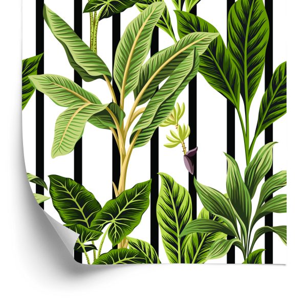 Behang Tropische Bomen In Vintage Stijl
