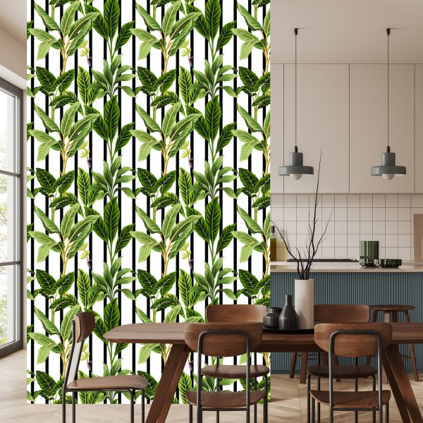 Behang Tropische Bomen In Vintage Stijl - Afbeelding 4