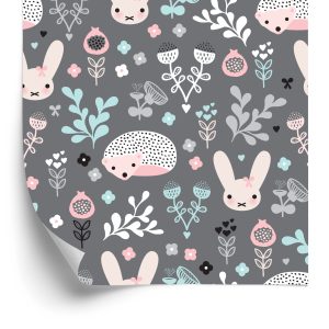 Behang Voor Een Meisje, Dieren, Hazen, Planten