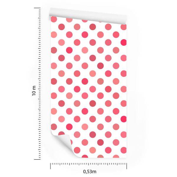 Behang Symmetrische Roze Stippen - Afbeelding 8