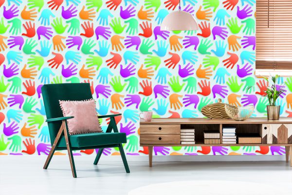 Behang Modern Kleurrijk Patroon Voor Een Babykamer - Afbeelding 6