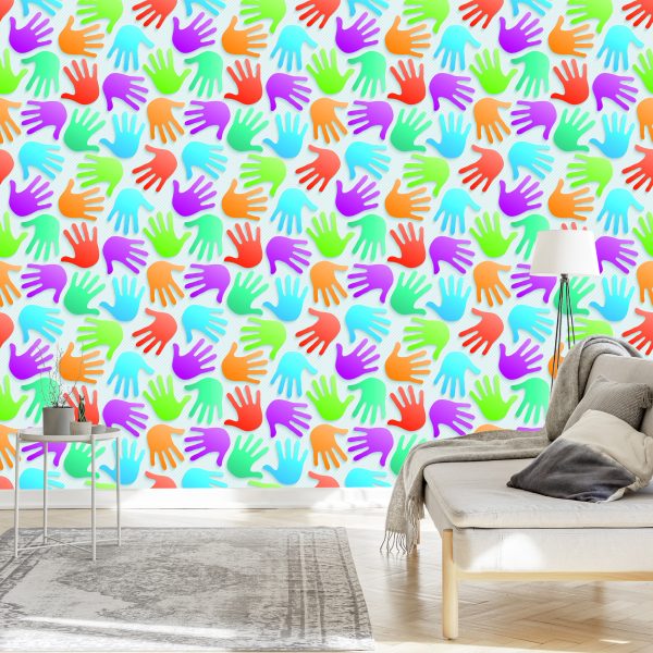 Behang Modern Kleurrijk Patroon Voor Een Babykamer - Afbeelding 3