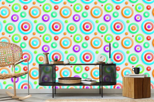 Behang Moderne 3D Geometrische Kinderkamer - Afbeelding 5