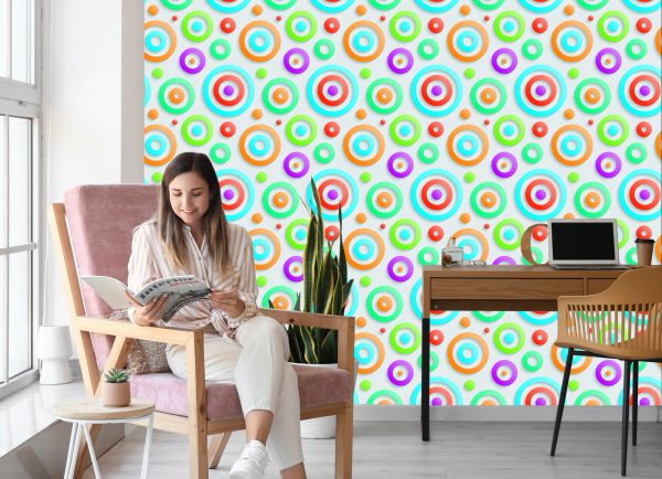 Behang Moderne 3D Geometrische Kinderkamer - Afbeelding 7