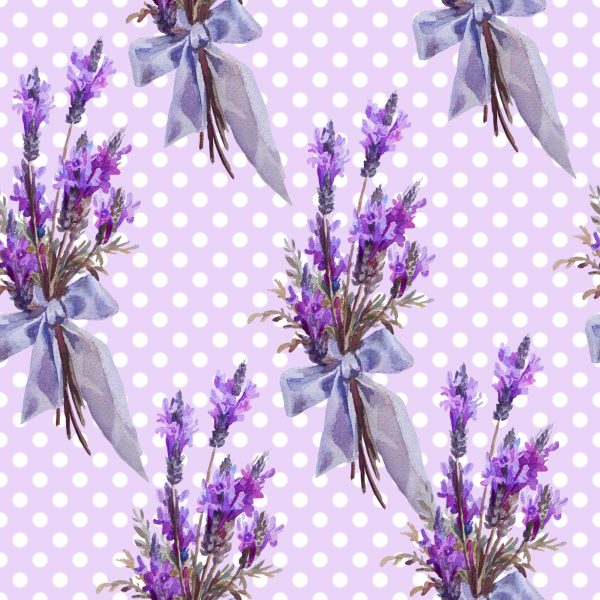 Behang Lavendel Met Stippen Op De Achtergrond - Afbeelding 2