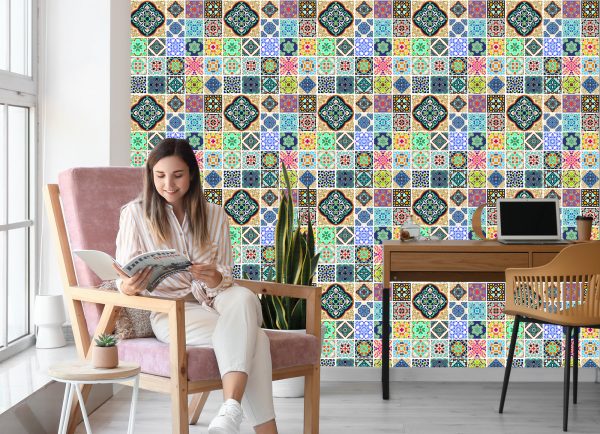 Behang Kleurrijk Oosters Mozaïek Voor De Keuken - Afbeelding 7