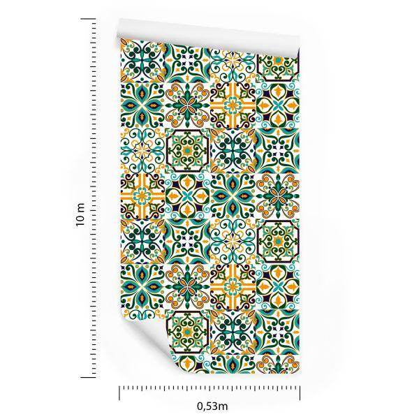 Behang Voor Eetkamer Kleurrijke Mozaïekpatronen - Afbeelding 8