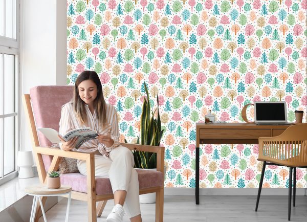 Behang Natuur Boom Natuur Voor Babykamer - Afbeelding 7