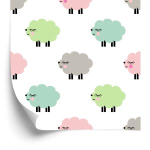 Behang Kleurrijke Schapen