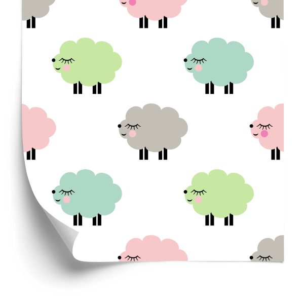 Behang Kleurrijke Schapen