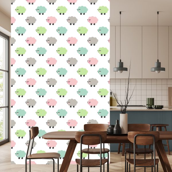 Behang Kleurrijke Schapen - Afbeelding 4