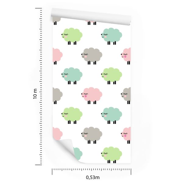 Behang Kleurrijke Schapen - Afbeelding 8