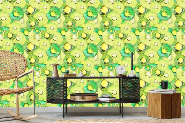 Behang Kiwi Fruit Groen Keuken - Afbeelding 5