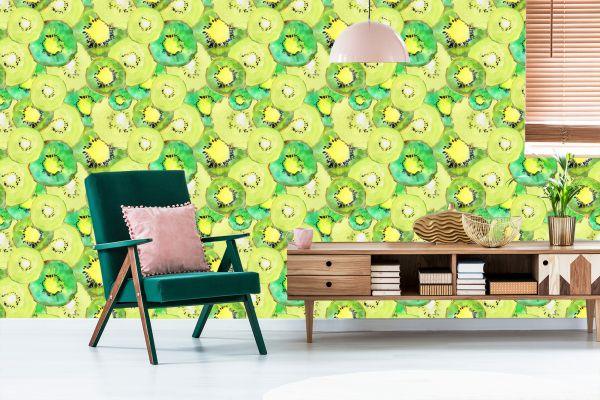 Behang Kiwi Fruit Groen Keuken - Afbeelding 6