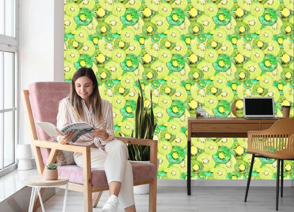 Behang Kiwi Fruit Groen Keuken - Afbeelding 7
