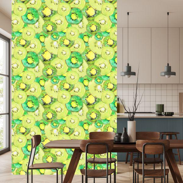 Behang Kiwi Fruit Groen Keuken - Afbeelding 4