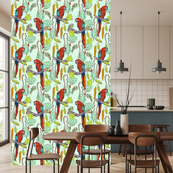 Behang Prachtige Kleurrijke Papegaaien - Afbeelding 4