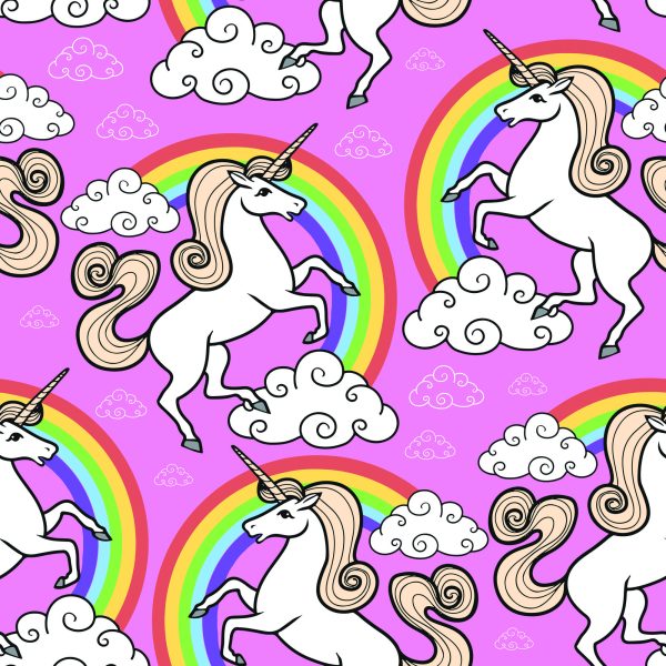 Behang Voor Kinderen - Eenhoorn Op Een Regenboogachtergrond - Afbeelding 2