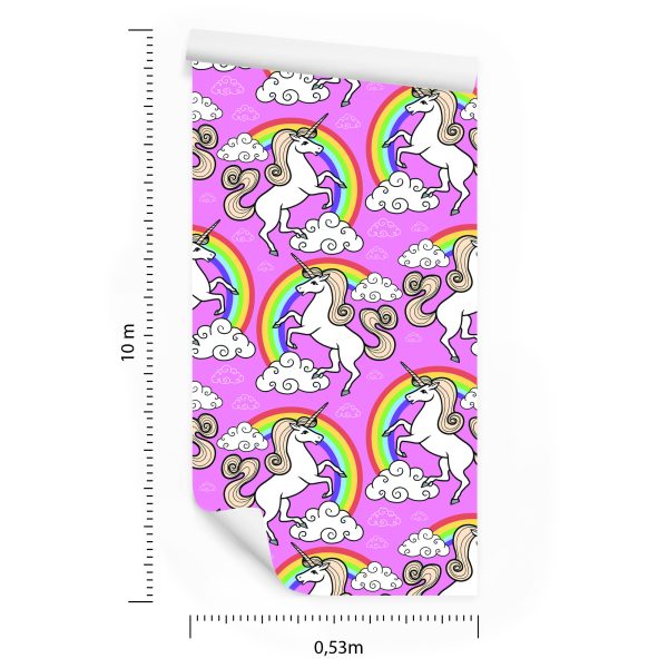 Behang Voor Kinderen - Eenhoorn Op Een Regenboogachtergrond - Afbeelding 8