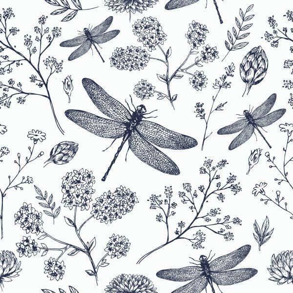 Behang Voor Kinderen, Vlinders, Planten, Bloemen - Afbeelding 2