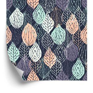 Behang Kleurrijke Natuurbladeren Voor De Babykamer