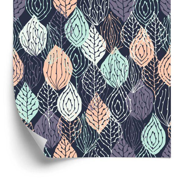 Behang Kleurrijke Natuurbladeren Voor De Babykamer