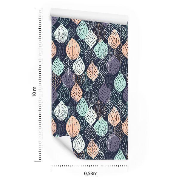 Behang Kleurrijke Natuurbladeren Voor De Babykamer - Afbeelding 8