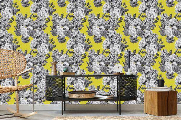 Behang Retro Rozen - Afbeelding 5