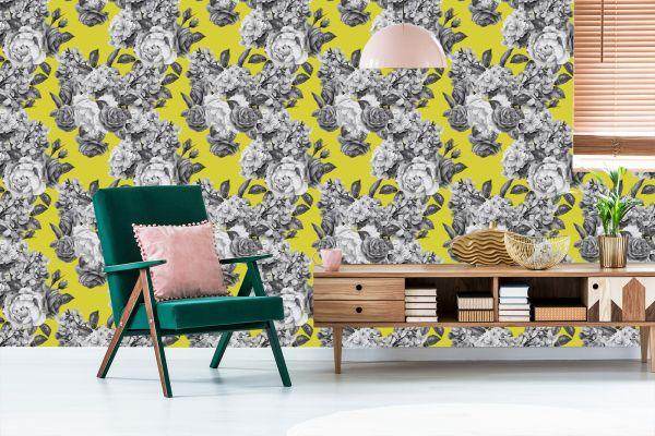 Behang Retro Rozen - Afbeelding 6