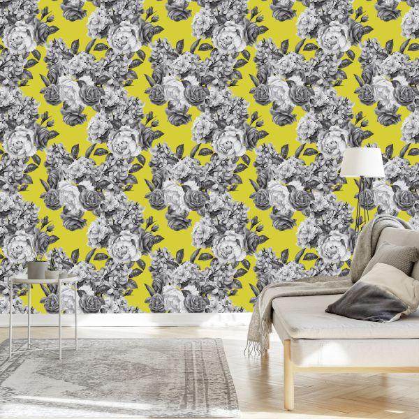 Behang Retro Rozen - Afbeelding 3