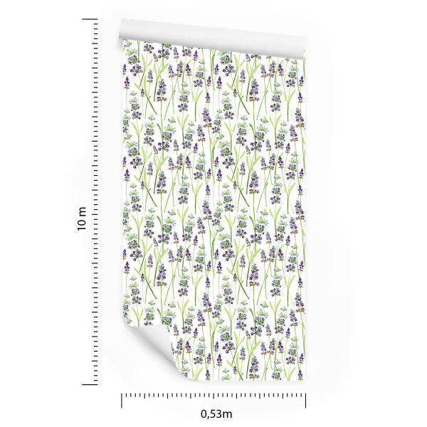 Behang Lavendel Groene Planten - Afbeelding 8