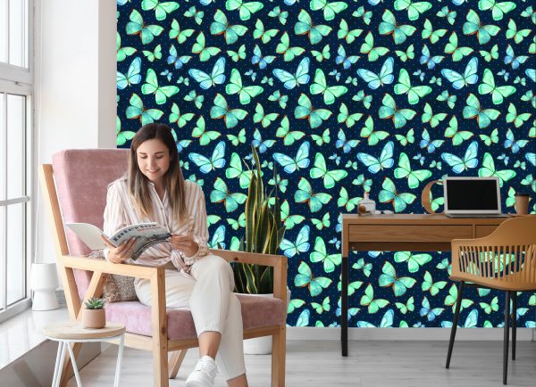 Behang De Gestippelde Vlinders Voor De Babykamer - Afbeelding 7