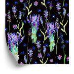 Behang Violette Bloemen