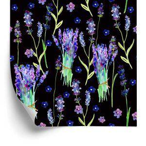 Behang Violette Bloemen