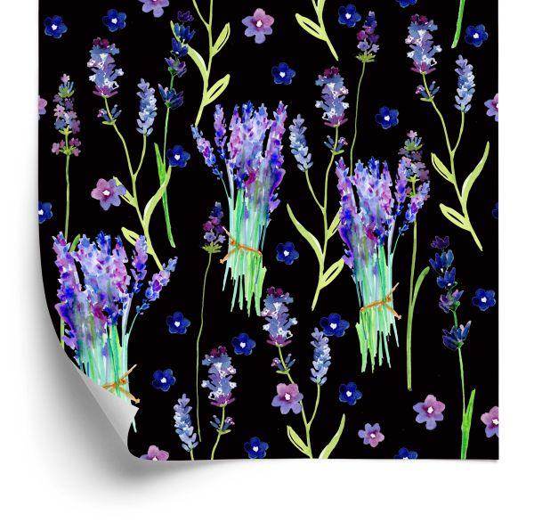Behang Violette Bloemen