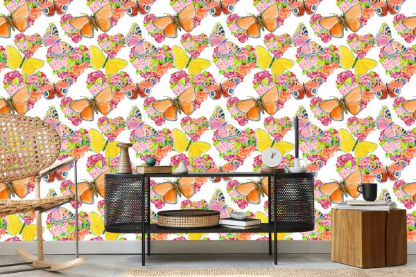 Behang Vlinders Kleurrijke Bloemen Kinderkamer - Afbeelding 5