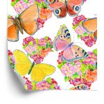 Behang Vlinders Kleurrijke Bloemen Kinderkamer