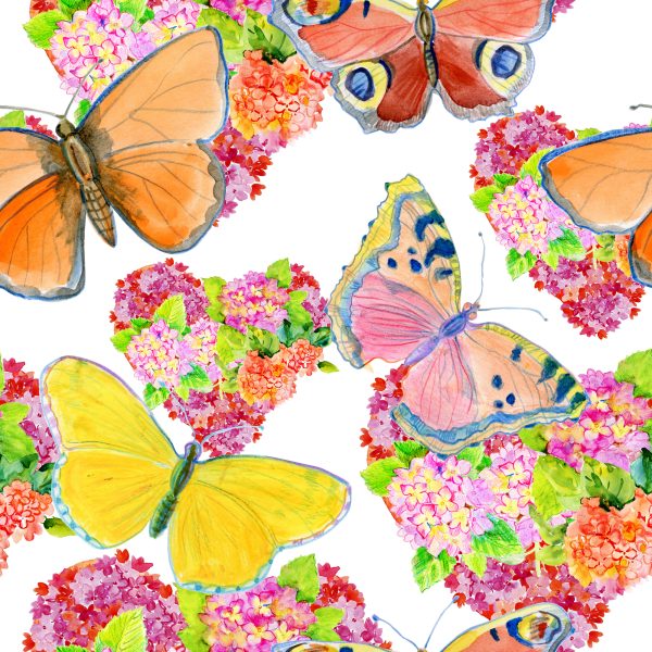 Behang Vlinders Kleurrijke Bloemen Kinderkamer - Afbeelding 2