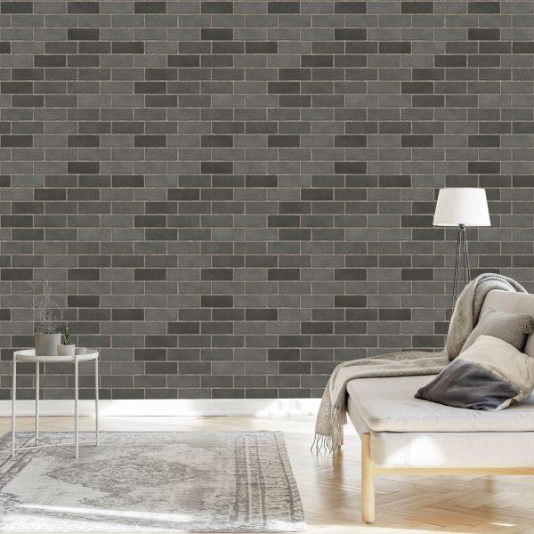 Behang 3D Bakstenen Muur - Afbeelding 3