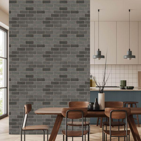 Behang 3D Bakstenen Muur - Afbeelding 4