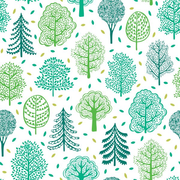 Behang Natuur Groene Bomen Bos Kinderkamer - Afbeelding 2