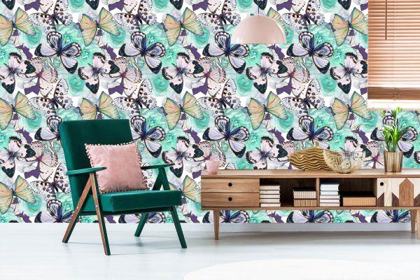 Behang Bloemen, Vlinders, Natuur - Afbeelding 6