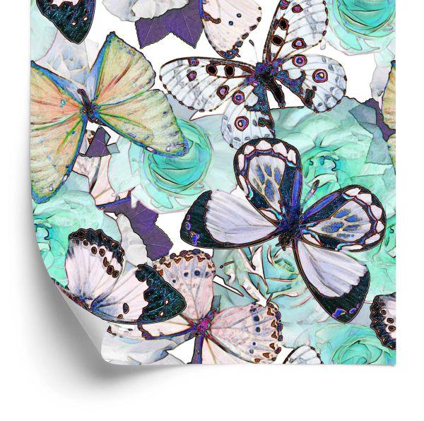 Behang Bloemen, Vlinders, Natuur
