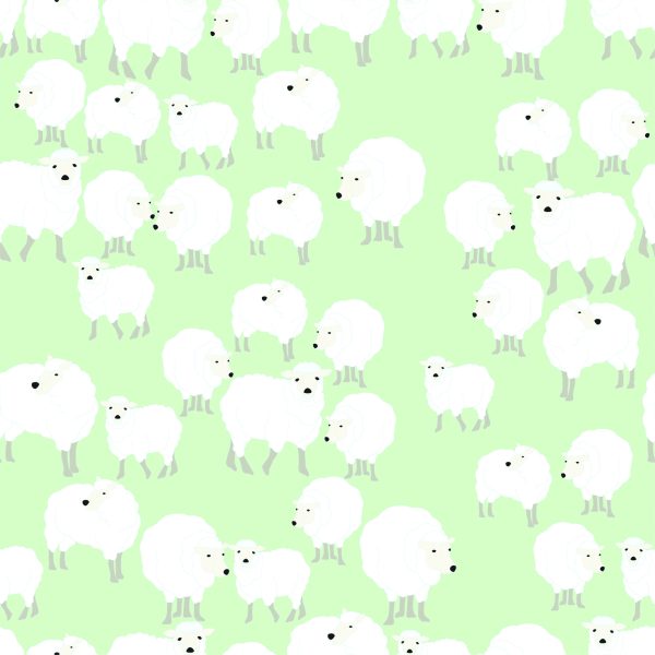 Behang Schapen Op Een Groene Achtergrond - Afbeelding 2