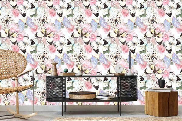 Behang Bloemen, Planten, Vlinders, Gang - Afbeelding 5