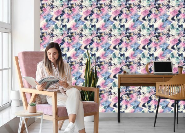 Behang Voor Een Babykamer Met Kleurrijke Vlinders - Afbeelding 7